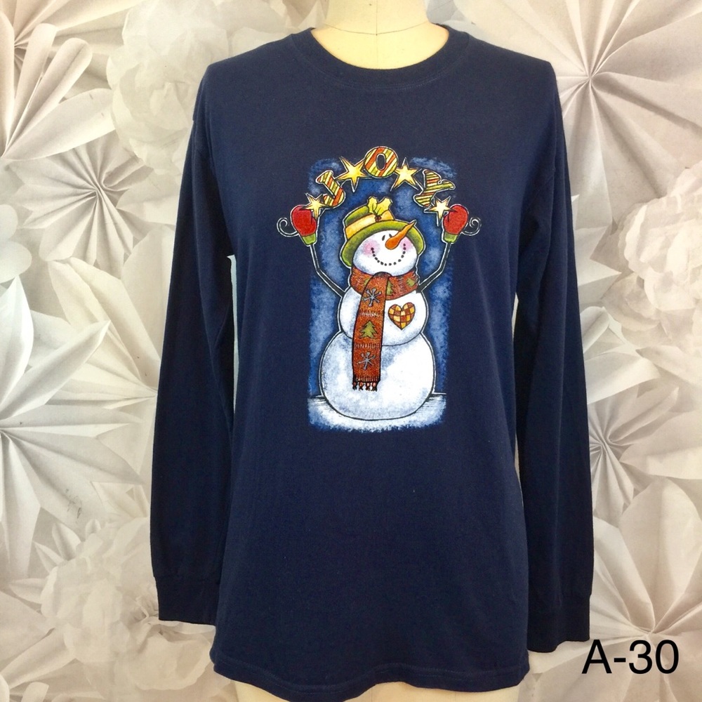 Ugly Christmas Top Snowman Long Sleeve T-Shirt